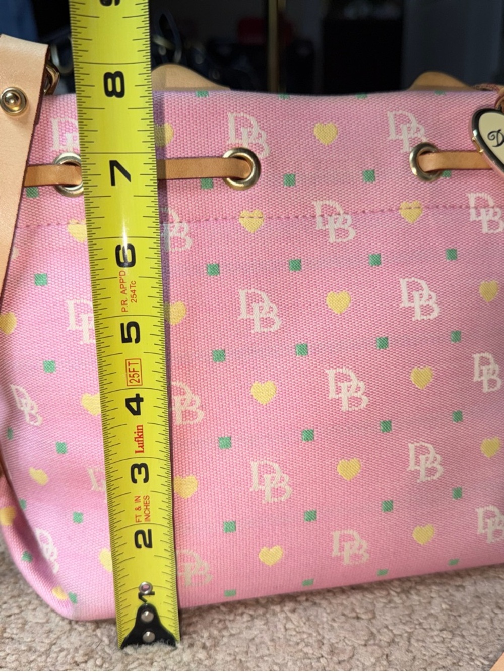 Dooney & Bourke Pink Satchel with Tan Details - Picture 6 of 16
